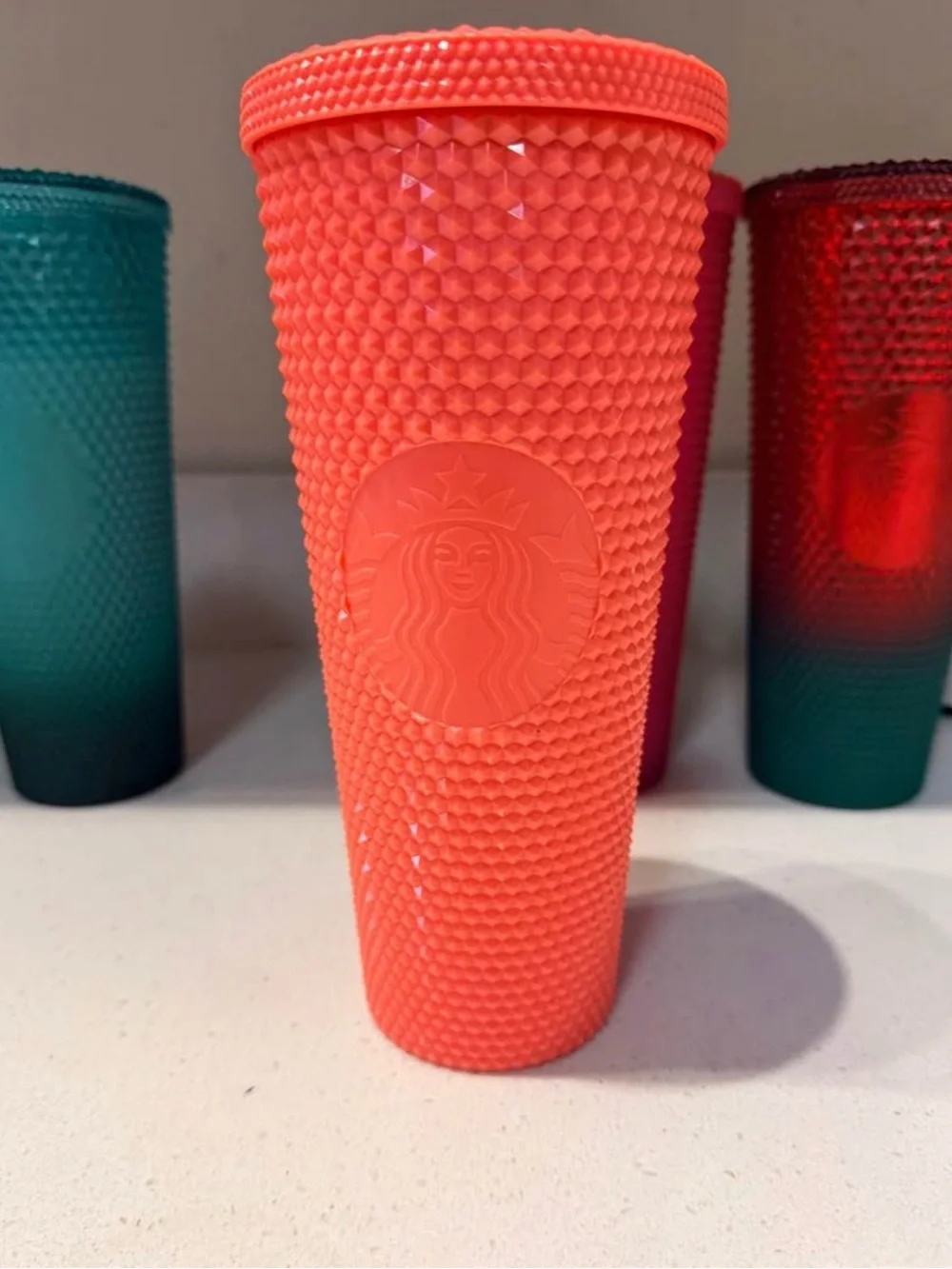 Starbucks Textured Ombre Tumbler Set - Teal, Coral, Hot Pink, Red